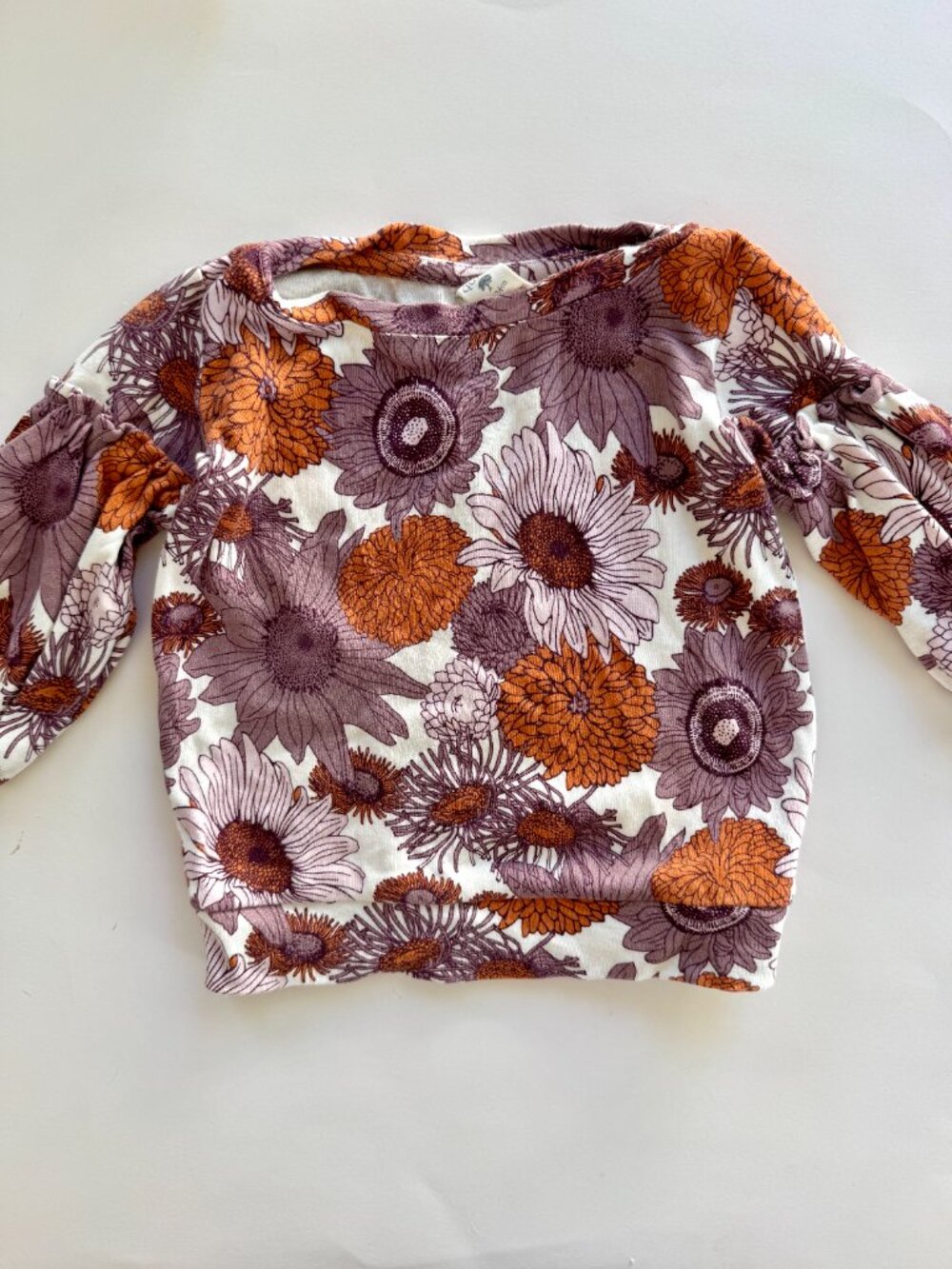 Kate Quinn Fall Floral Balloon Sleeve Pullover Top 18-24M